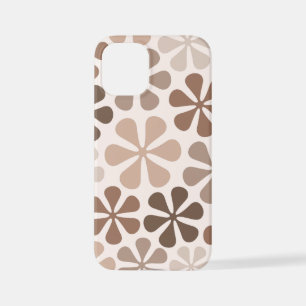 Abstract Bloemen (B) Bruin Taupe Crème iPhone 12 Mini Hoesje