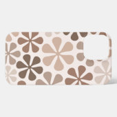 Abstract Bloemen (B) Bruin Taupe Crème iPhone Hoesje (Achterkant horizontaal)