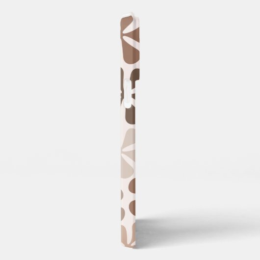 Abstract Bloemen (B) Bruin Taupe Crème iPhone Hoesje (Rechterkant)