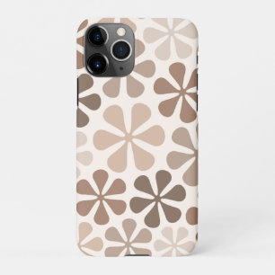 Abstract Bloemen (B) Bruin Taupe Crème iPhone 11Pro Hoesje