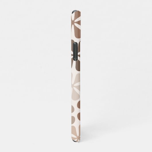 Abstract Bloemen (B) Bruin Taupe Crème iPhone Hoesje (Rechterkant)