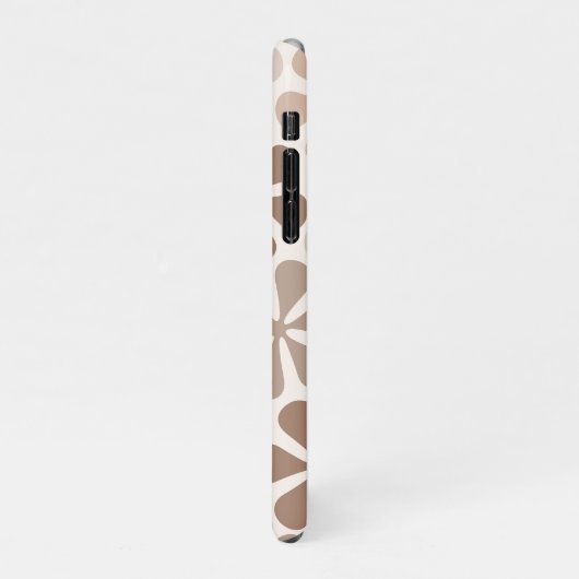 Abstract Bloemen (B) Bruin Taupe Crème iPhone Hoesje (Linkerkant)