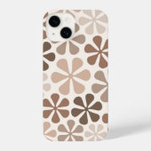 Abstract Bloemen (B) Bruin Taupe Crème iPhone Hoesje (Achterkant)