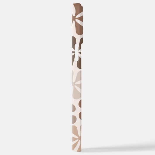 Abstract Bloemen (B) Bruin Taupe Crème iPhone Hoesje (Rechterkant)