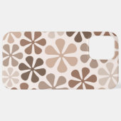 Abstract Bloemen (B) Bruin Taupe Crème iPhone Hoesje (Achterkant horizontaal)