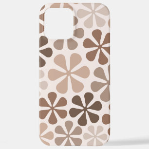 Abstract Bloemen (B) Bruin Taupe Crème iPhone 12 Pro Max Hoesje