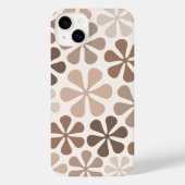 Abstract Bloemen (B) Bruin Taupe Crème iPhone Hoesje (Achterkant)
