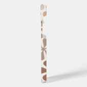 Abstract Bloemen (B) Bruin Taupe Crème iPhone Hoesje (Linkerkant)