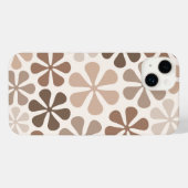 Abstract Bloemen (B) Bruin Taupe Crème iPhone Hoesje (Achterkant horizontaal)