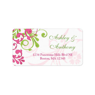 Abstract Bloemen Bruiloft Adres Mailing Label