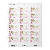 Abstract Bloemen Bruiloft Adres Mailing Label (Full Sheet)