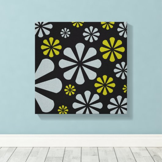 Abstract Bloemen canvas print (Insitu (Houten vloer))