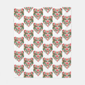 Abstract Bloemen Folk Hart Fleece Deken (Voorkant)