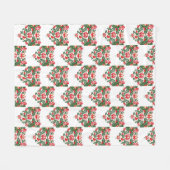 Abstract Bloemen Folk Hart Fleece Deken (Voorkant (Horizontaal))