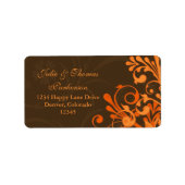 Abstract Bloemen Herfst Bruiloft Retouradres Label (Voorkant)