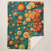 Abstract Bloemen in een Vaas Sherpa Deken (Voorkant)