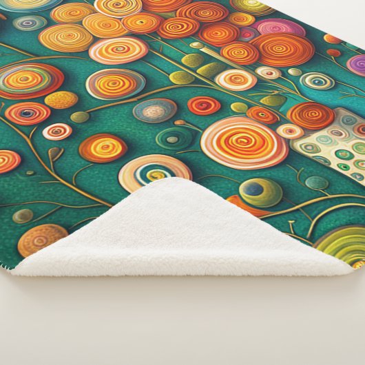 Abstract Bloemen in een Vaas Sherpa Deken (3/4)