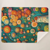 Abstract Bloemen in een Vaas Sherpa Deken (Voorkant (horizontaal))