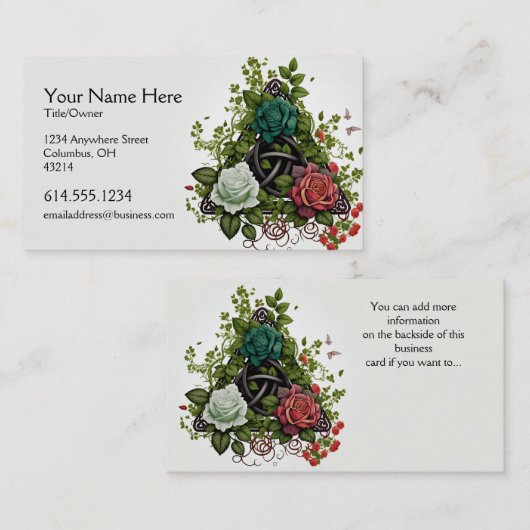 Abstract Bloemen Keltisch Design Iers Visitekaartj Visitekaartje (Voorkant / Achterkant)