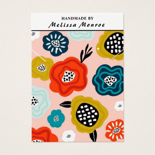 Abstract Bloemen Ketting Oorbel Sieraden Display Visitekaartje (Voorkant)