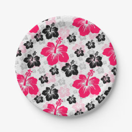 Abstract Bloemen Rood Zwart Wit Papieren Bordje