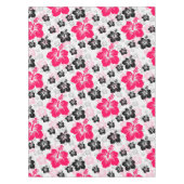 Abstract Bloemen Rood Zwart Wit Tafelkleed (Voorkant)