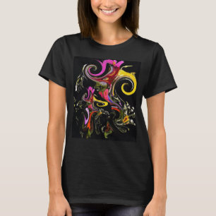 Abstract Bloemen Smelten Psychedelische Kleuren T-shirt