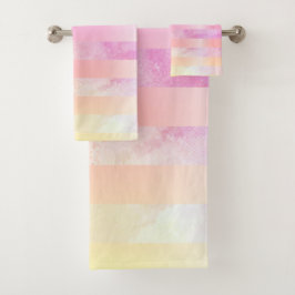 Abstract Bloemen Strepen in Waterverf Bad Handdoek