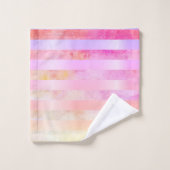 Abstract Bloemen Strepen in Waterverf Bad Handdoek (Wasdoekje)