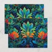 Abstract Bloemen Swirl Tapestry Bold Levendig Kleu Briefkaart (Voorkant / Achterkant)