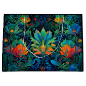 Abstract Bloemen Swirl Tapestry Bold Levendig Kleu Groot Cadeauzakje (Voorkant)