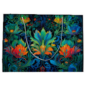 Abstract Bloemen Swirl Tapestry Bold Levendig Kleu Groot Cadeauzakje (Achterkant)