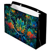 Abstract Bloemen Swirl Tapestry Bold Levendig Kleu Groot Cadeauzakje (Achterkant Gekanteld)