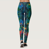 Abstract Bloemen Swirl Tapestry Bold Levendig Kleu Leggings (Achterkant)