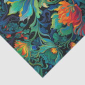 Abstract Bloemen Swirl Tapestry Bold Levendig Kleu Tissuepapier (Detail)