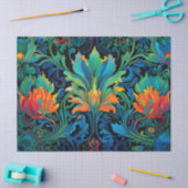 Abstract Bloemen Swirl Tapestry Bold Levendig Kleu Tissuepapier (Craft)