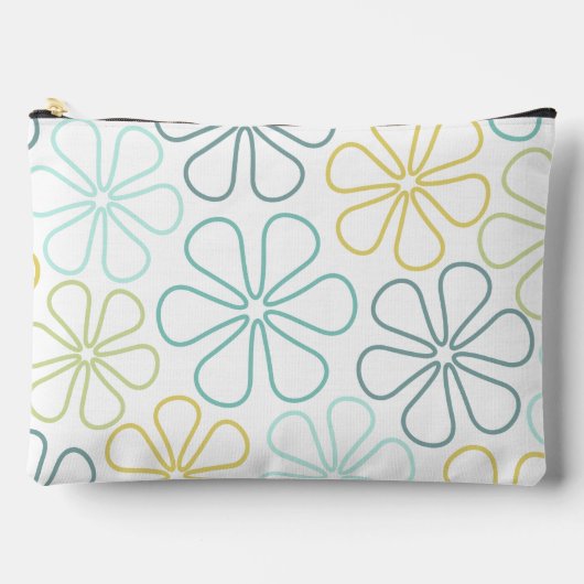 Abstract Bloemen Teals Geel Limoen Wit Etui (Voorkant)
