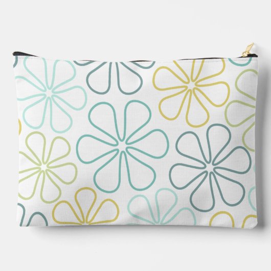 Abstract Bloemen Teals Geel Limoen Wit Etui (Achterkant)