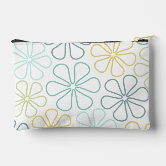 Abstract Bloemen Teals Geel Limoen Wit Etui (Achterkant)