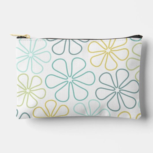 Abstract Bloemen Teals Geel Limoen Wit Etui (Voorkant)