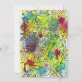 Abstract Bloemen Waterverf Line Art Vrijgezellenfe Kaart (Achterkant)