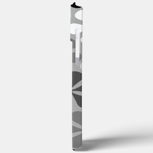 Abstract Bloemen Zwart Wit Grijs Case-Mate iPhone Case (Achterkant / Links)