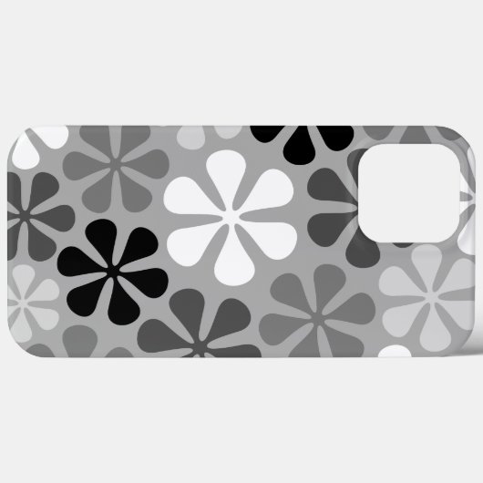 Abstract Bloemen Zwart Wit Grijs Case-Mate iPhone Case (Achterkant (horizontaal))