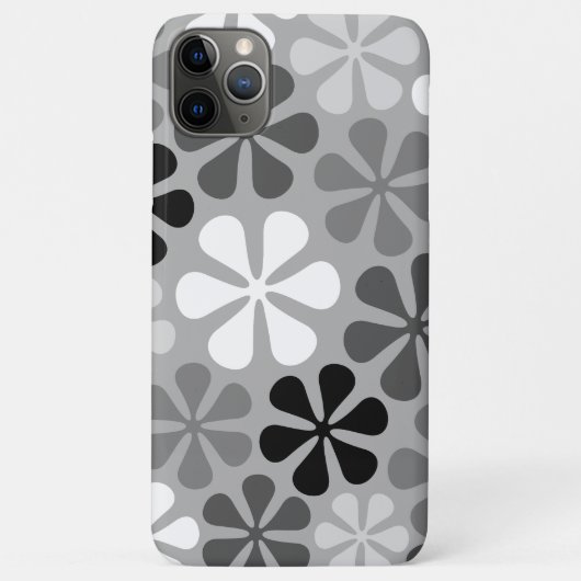 Abstract Bloemen Zwart Wit Grijs Case-Mate iPhone Case (Achterkant)