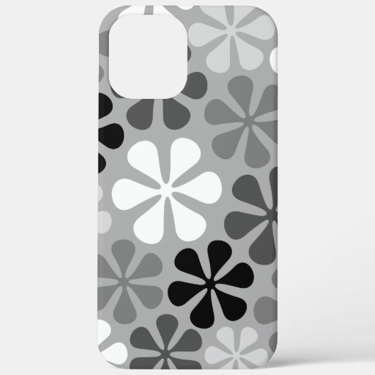 Abstract Bloemen Zwart Wit Grijs Case-Mate iPhone Case (Achterkant)