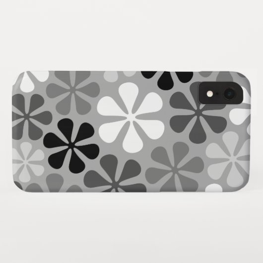 Abstract Bloemen Zwart Wit Grijs Case-Mate iPhone Case (Achterkant (horizontaal))