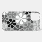 Abstract Bloemen Zwart Wit Grijs Case-Mate iPhone Case (Achterkant (horizontaal))