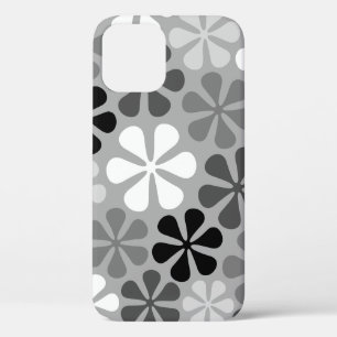 Abstract Bloemen Zwart Wit Grijs Case-Mate iPhone Case