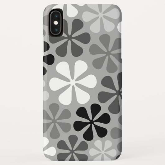 Abstract Bloemen Zwart Wit Grijs Case-Mate iPhone Case (Achterkant)