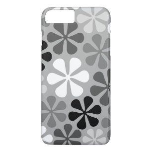 Abstract Bloemen Zwart Wit Grijs iPhone 8/7 Plus Hoesje